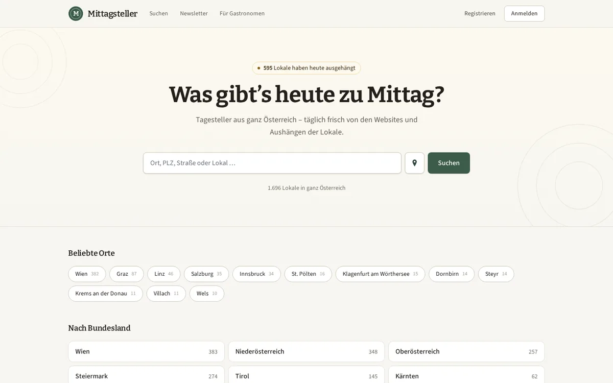 Startseite von Mittagsteller
